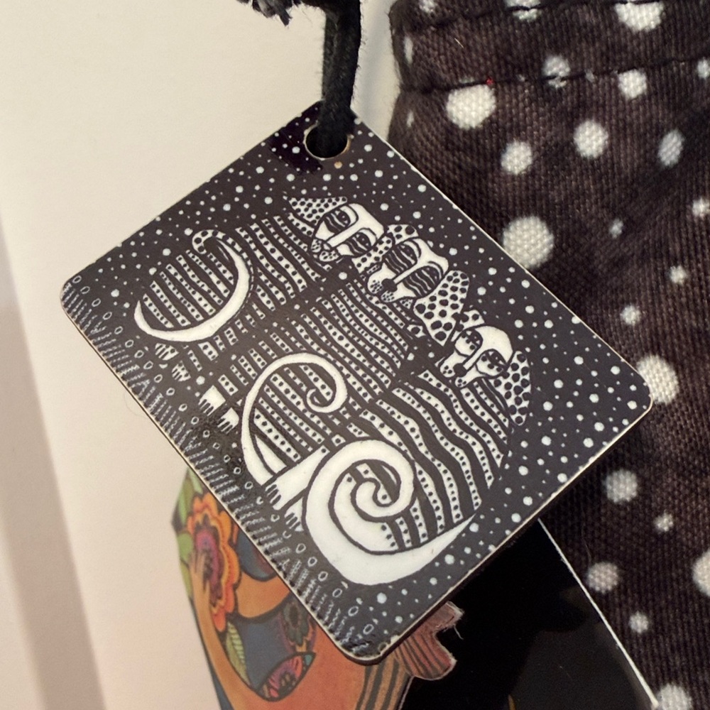 Laurel Burch Black and White Dog Dots Crossbody Tote NWT - Picture 5 of 8